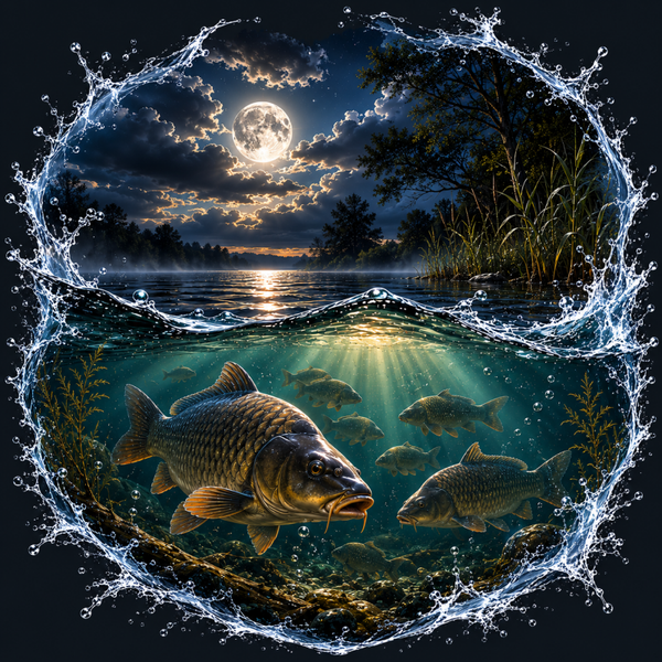 Motiv Karpfen Vollmond