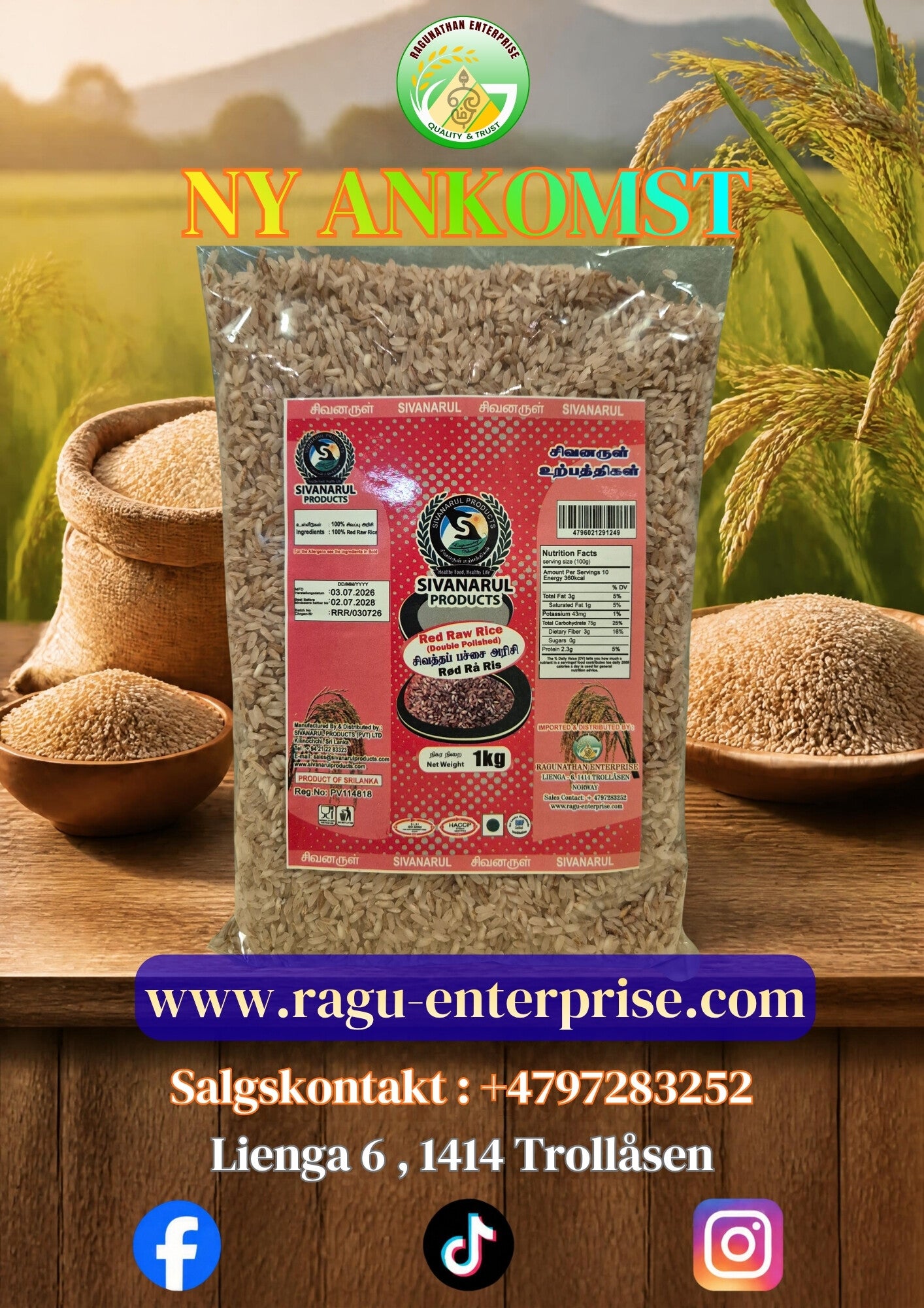Red Raw Rice DP 1kg x 20