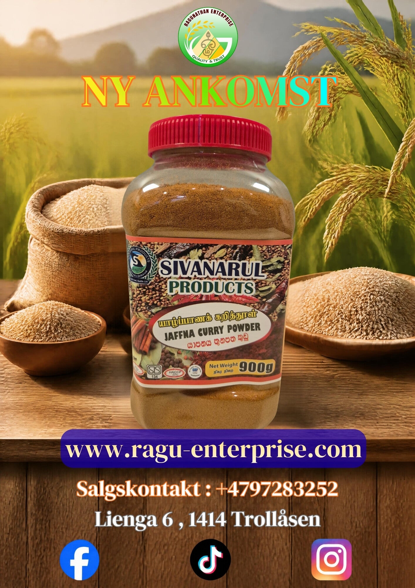 Roasted Jaffna Curry Powder 900g x 12