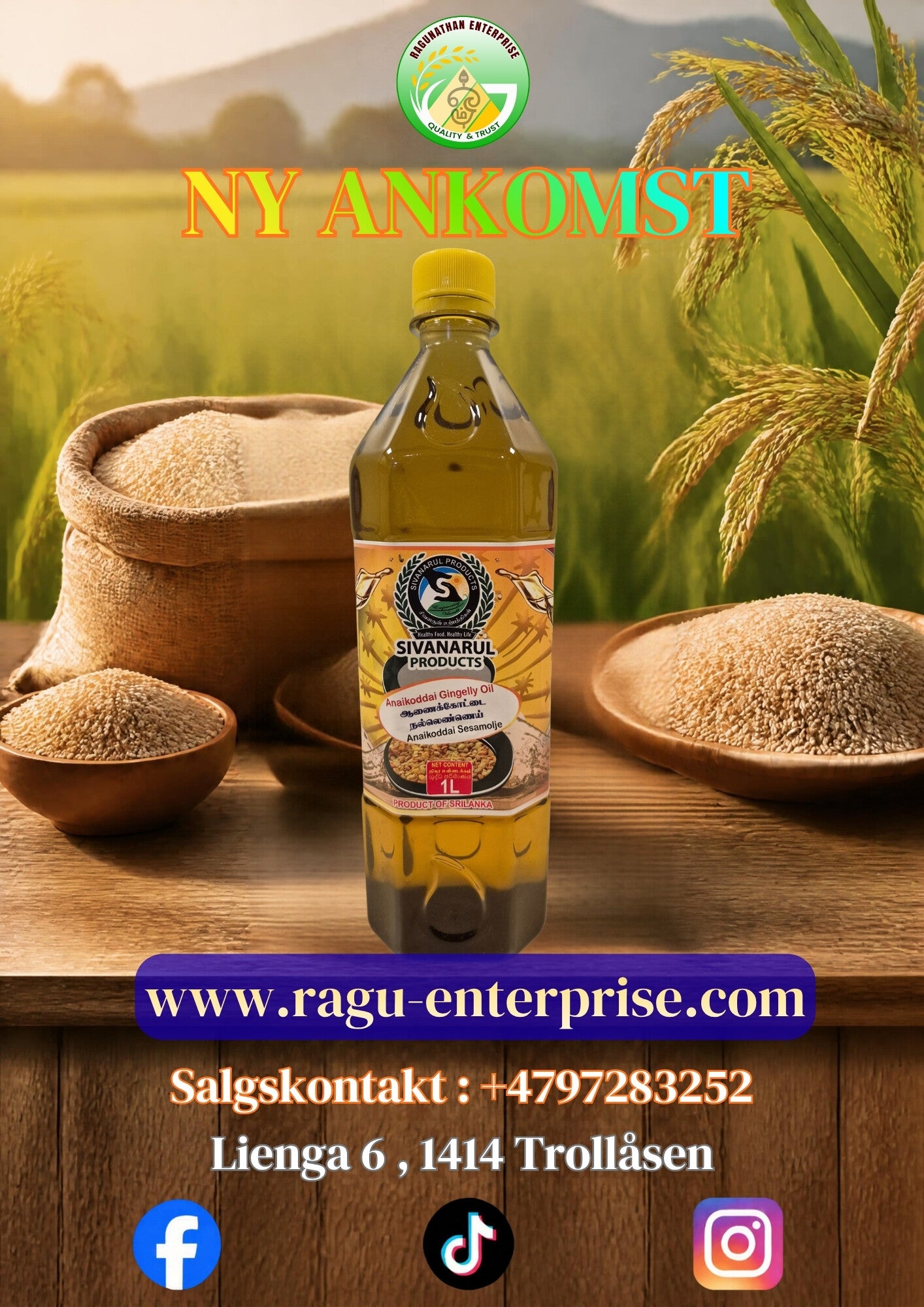 Anaikoddai Gingelly Oil 1L x 12