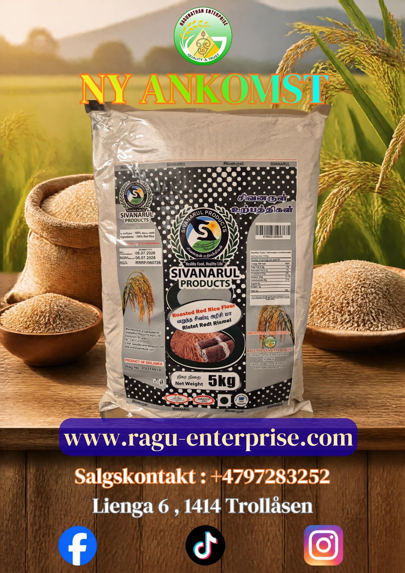 Roasted Red Rice Flour 5kg x 4