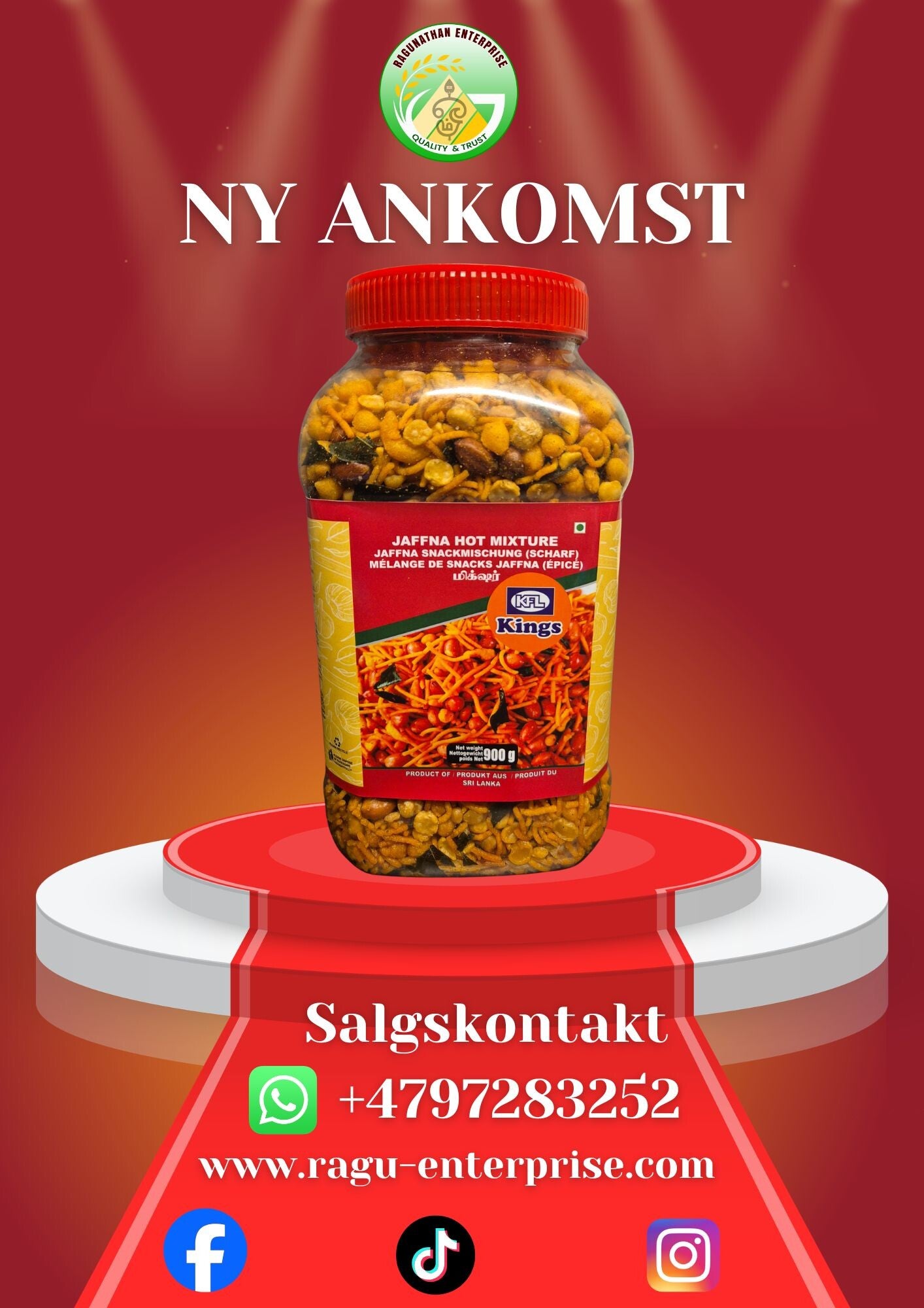 Jaffna Hot Mixture 900g x  12