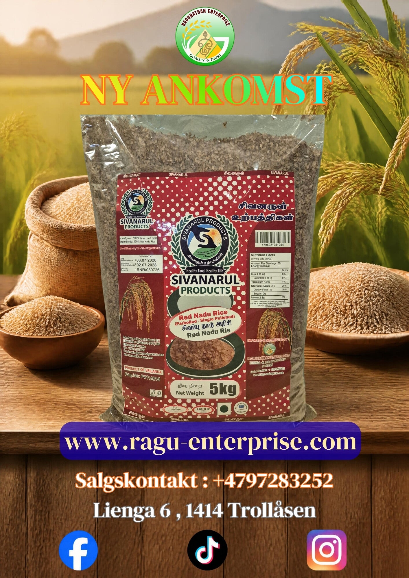 Red Samba Rice 5kg x 4