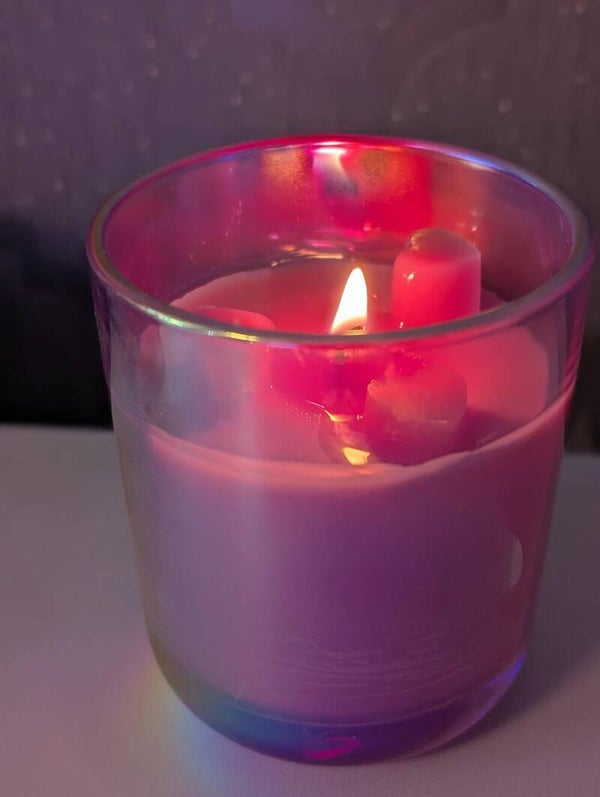 Pink Glass Candle 150g
