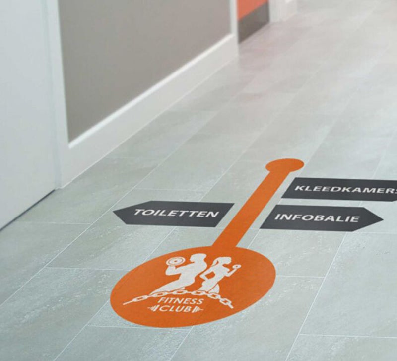 bewegwijzering sportschool vloersticker