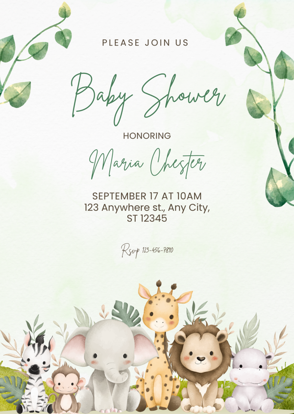 Baby Shower - Giraffe and Friends