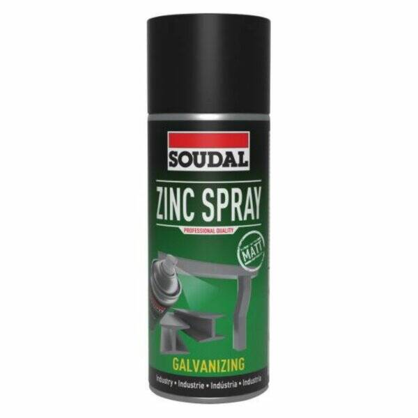 Soudal Zinkspray - ideal zum Punktschweißen, schützt vor Korrosion, 400ml Dose, mat Wichtig! Mindestens 30x in der gesamten Armlänge schütteln