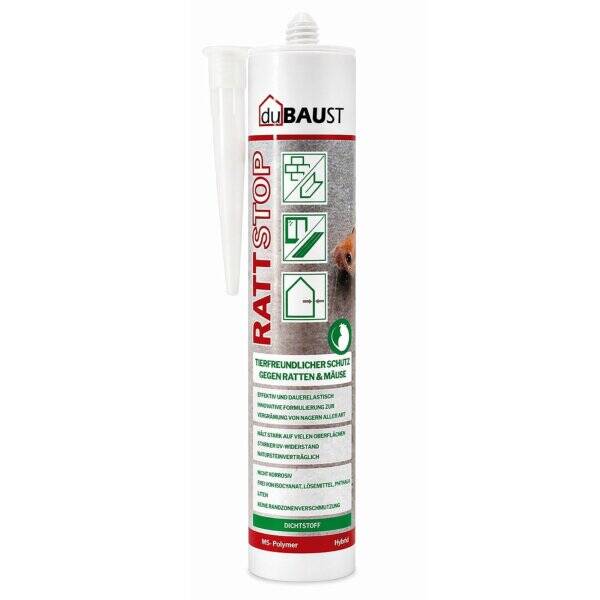 duBAUST RAT24 Rattstop Hybrid-Dichtstoff gegen Nagerverbiss 290ml Kartusche grau