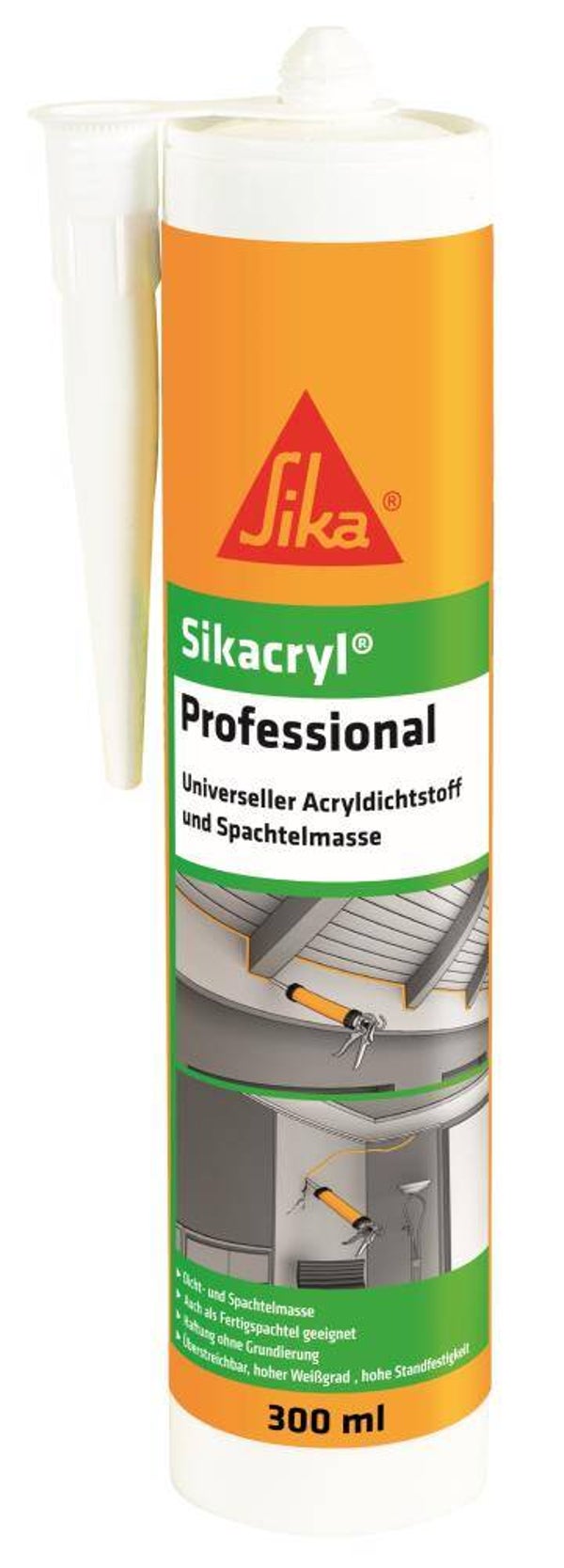 Sikacryl Professional – Profi Maleracryl und Spachtelmasse (300 ml Kartusche)