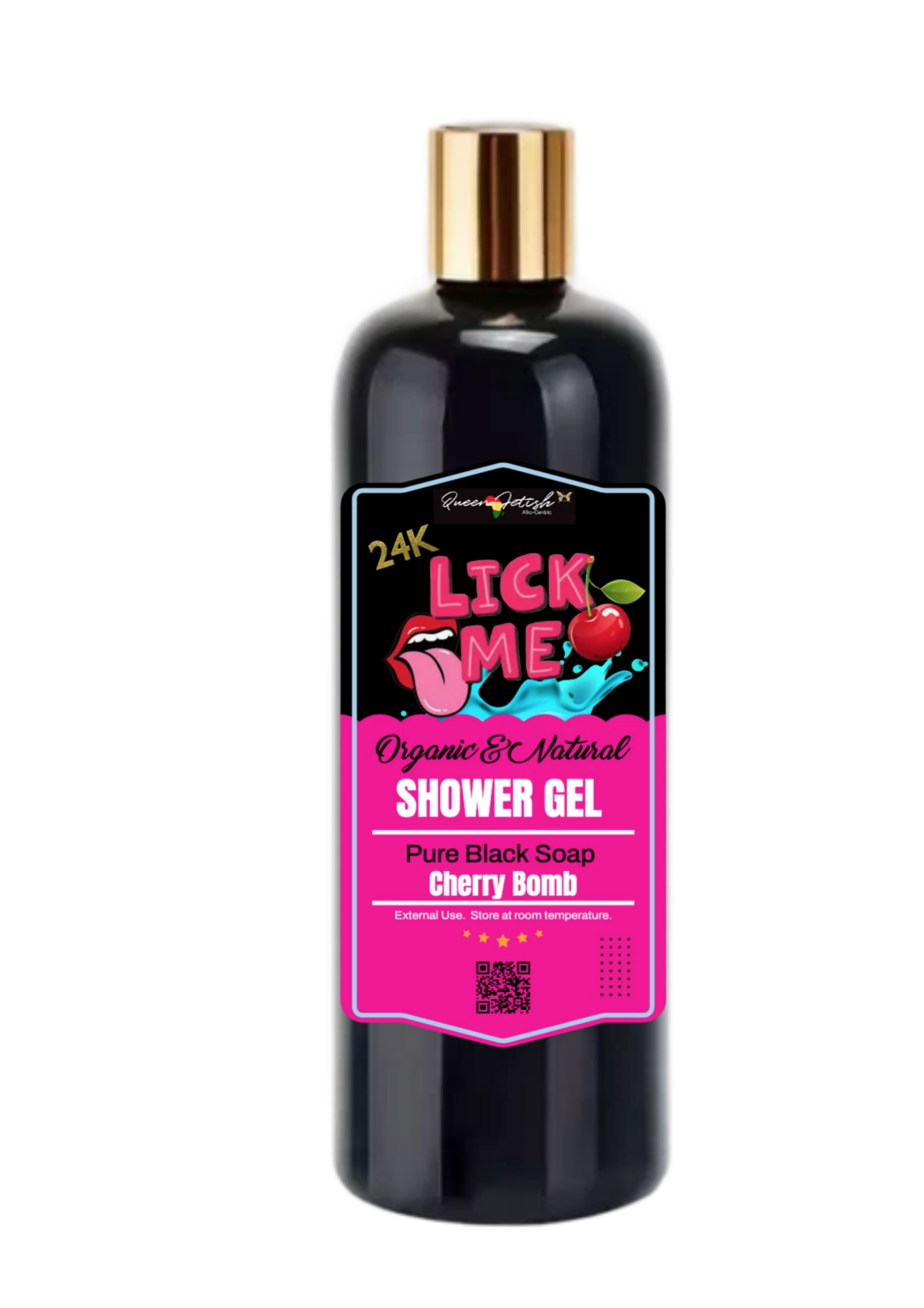 "LICK ME" Queen Fetish Pure Black Soap Shower Gel