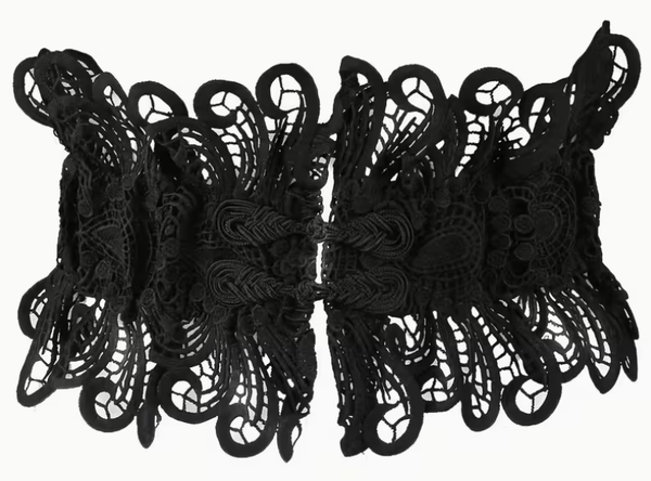 Stretchy Elegant Black Lace Waist Lingerie Caper for Women