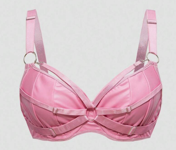 Women's Casual Dark Punk Goth PU Underwire Lingerie Bralette