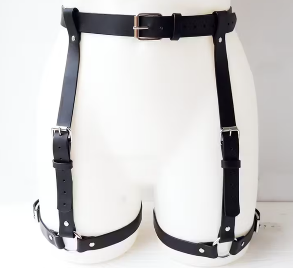 Adjustable Black Harness Belt for Women