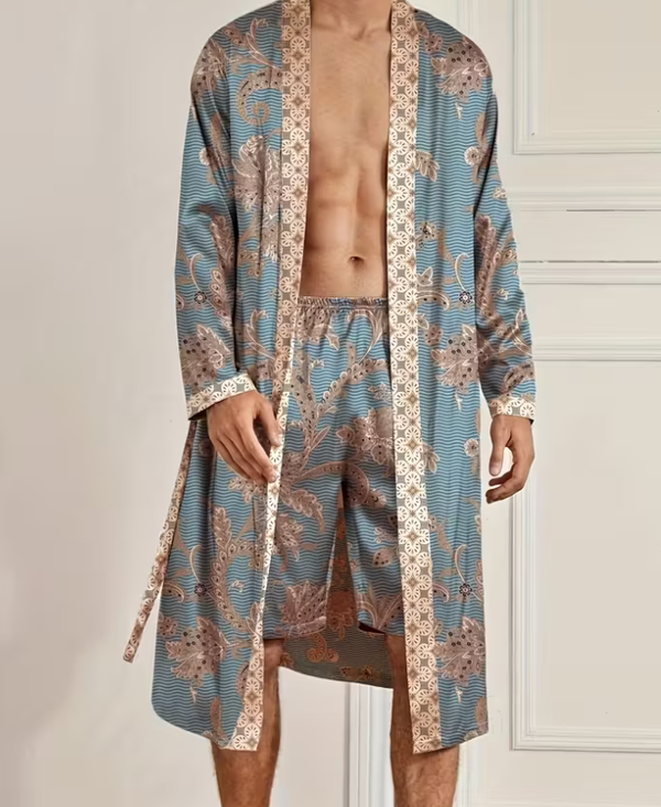Men's Sleep Robe, Elegant And Light Luxury Pajamas Set