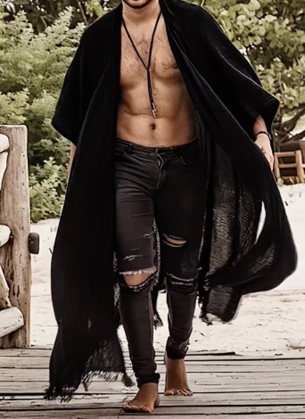 Men's Sheer Kimono Cardigan