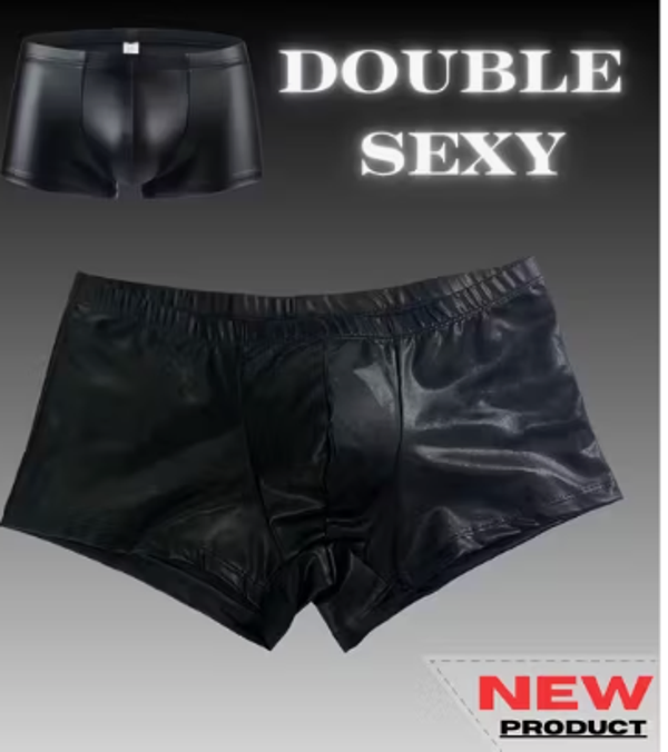 Men's Faux Leather Boxer Briefs