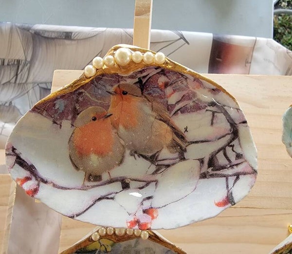 Trinket Dish Winter Birds