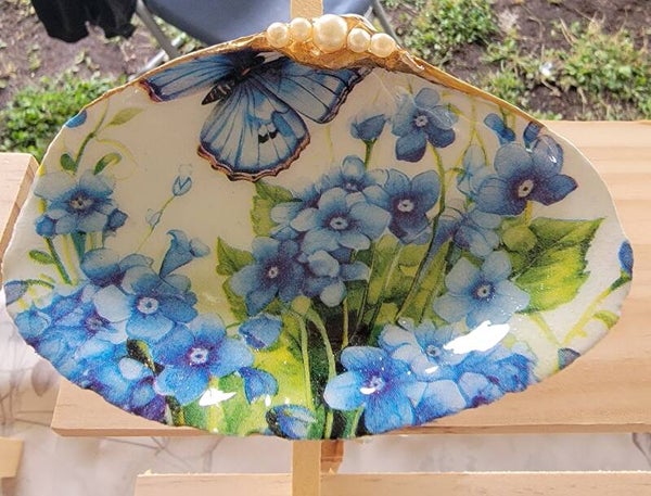 Trinket Dish Forget Me Not Flowers