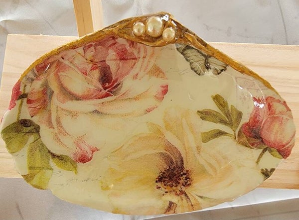 Trinket Dish Vintage Floral Roses