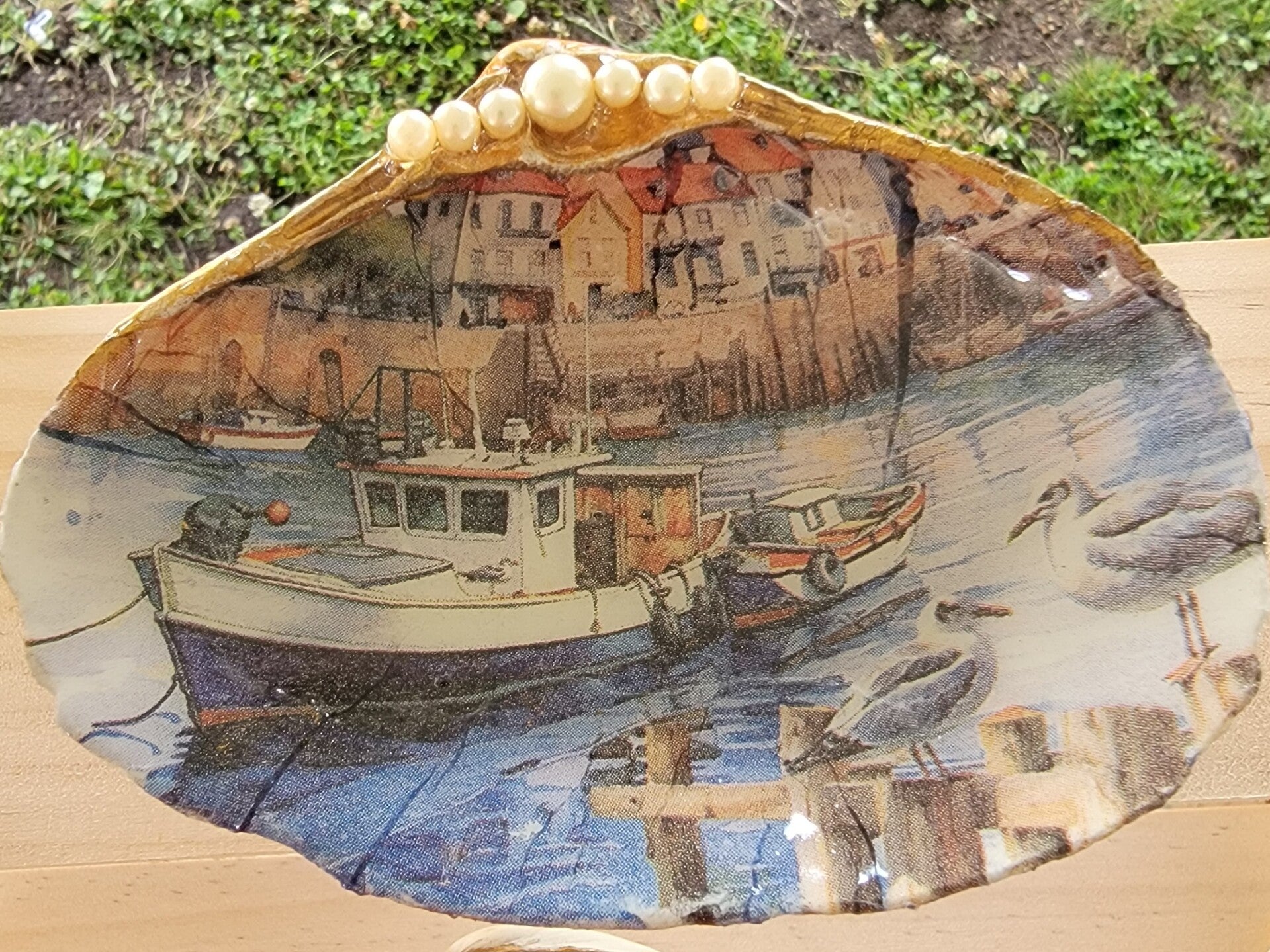 Trinket Dish Boat in Harbour