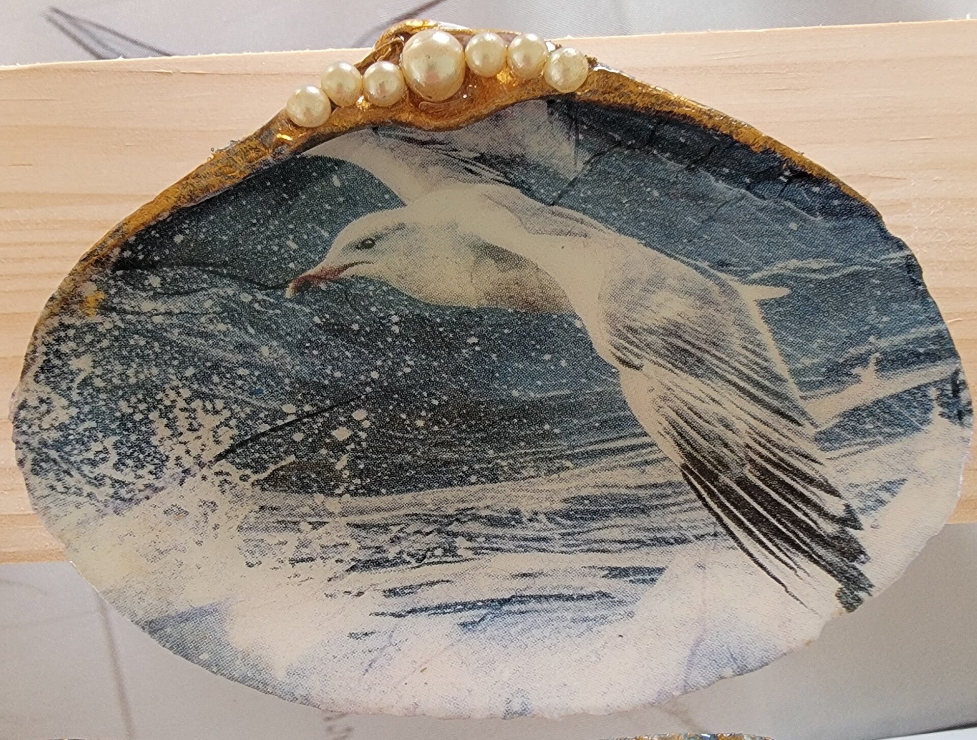 Trinket Dish Seagull over the Ocean