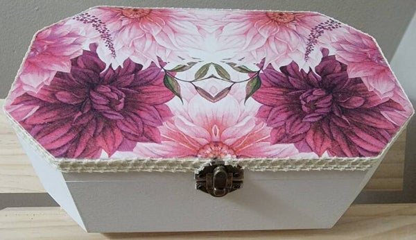 Keepsake Box Fuchsia Dahlias