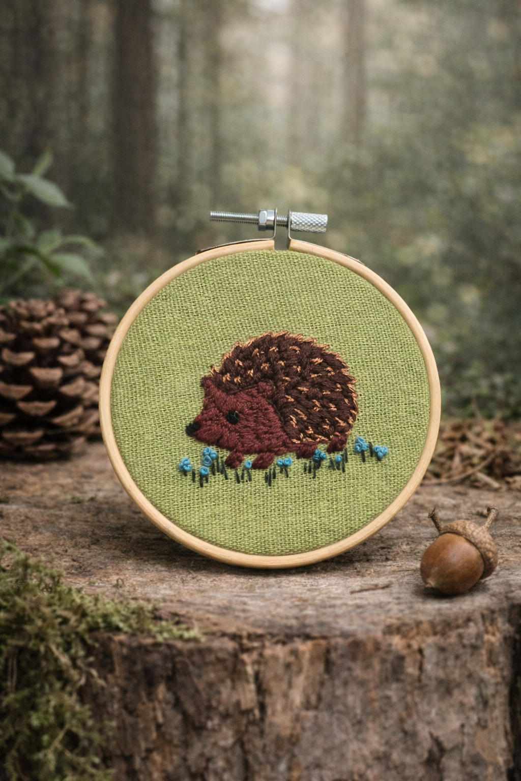 Mini borduurwerk egel met gedicht