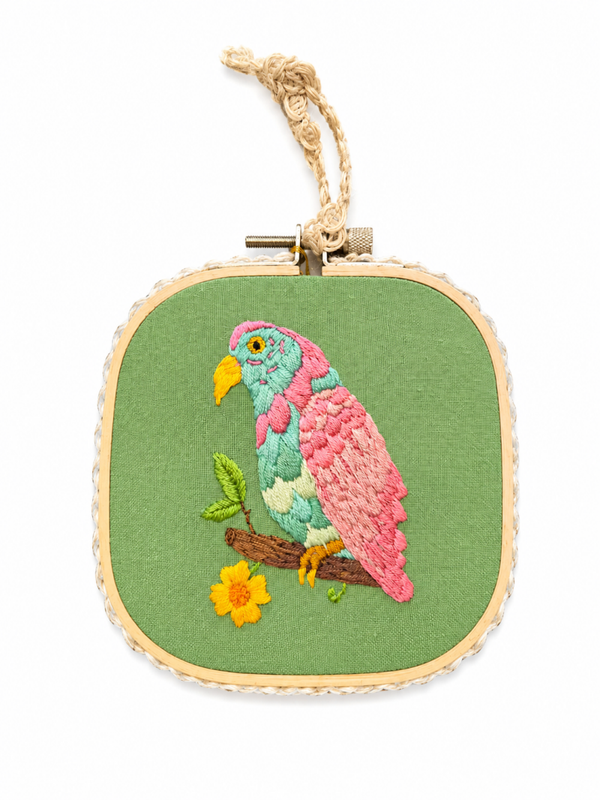 Mini Borduurhanger – Tropische Papegaai