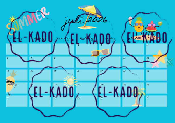 Zomervakantie kalender - digitale download