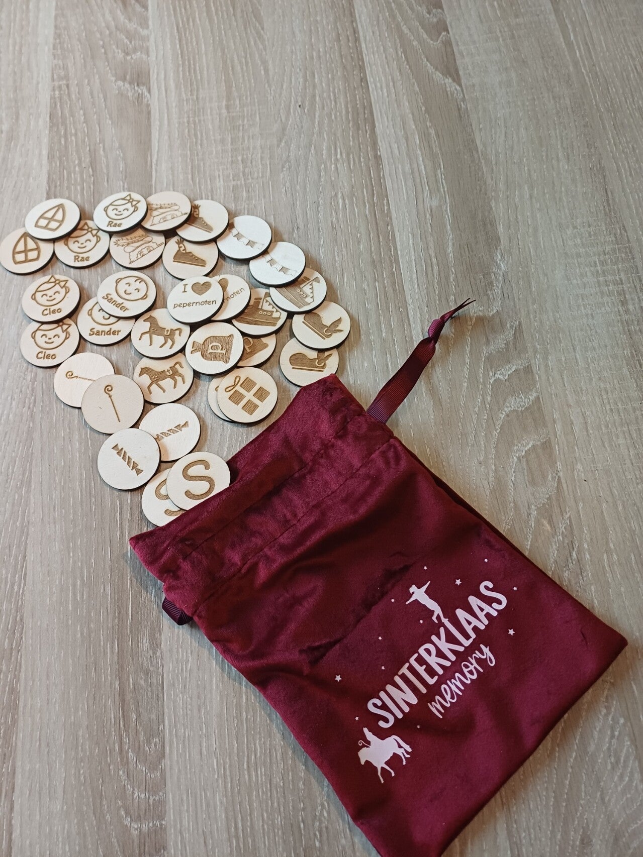 Houten sinterklaasmemory