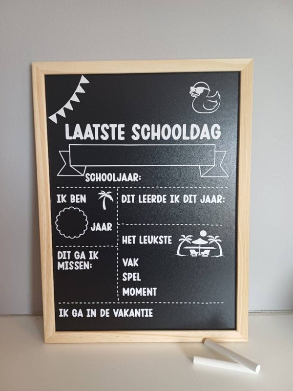 krijtbord laatste schooldag