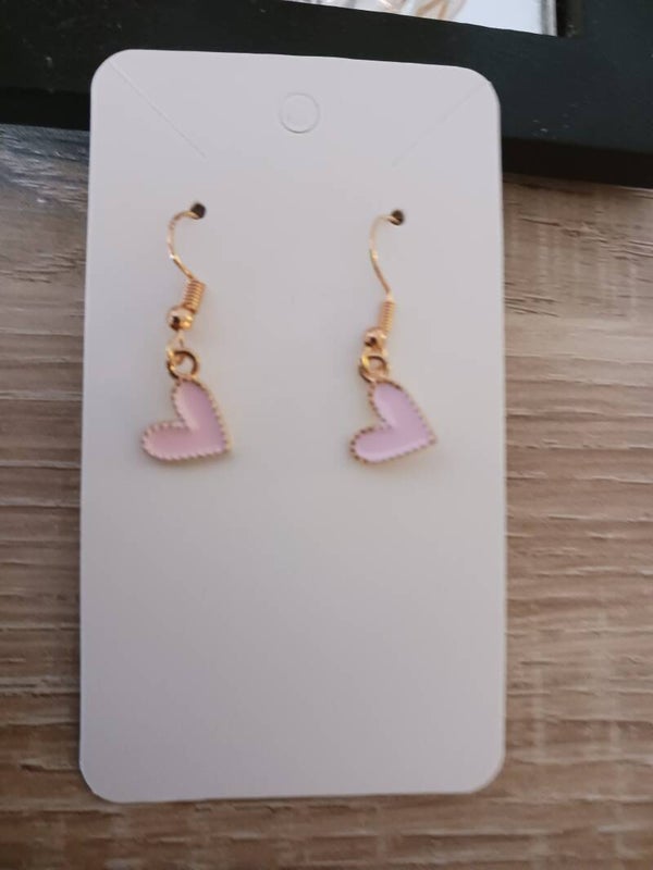 Oorbellen  hartjes roze