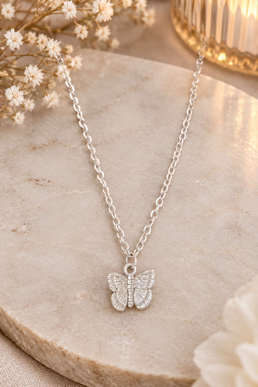 🦋 Zilverkleurige Vlinderketting