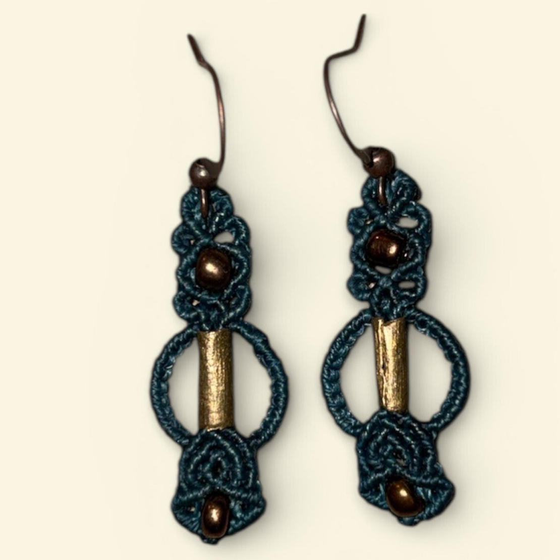 Oorbellen koperen staafjes