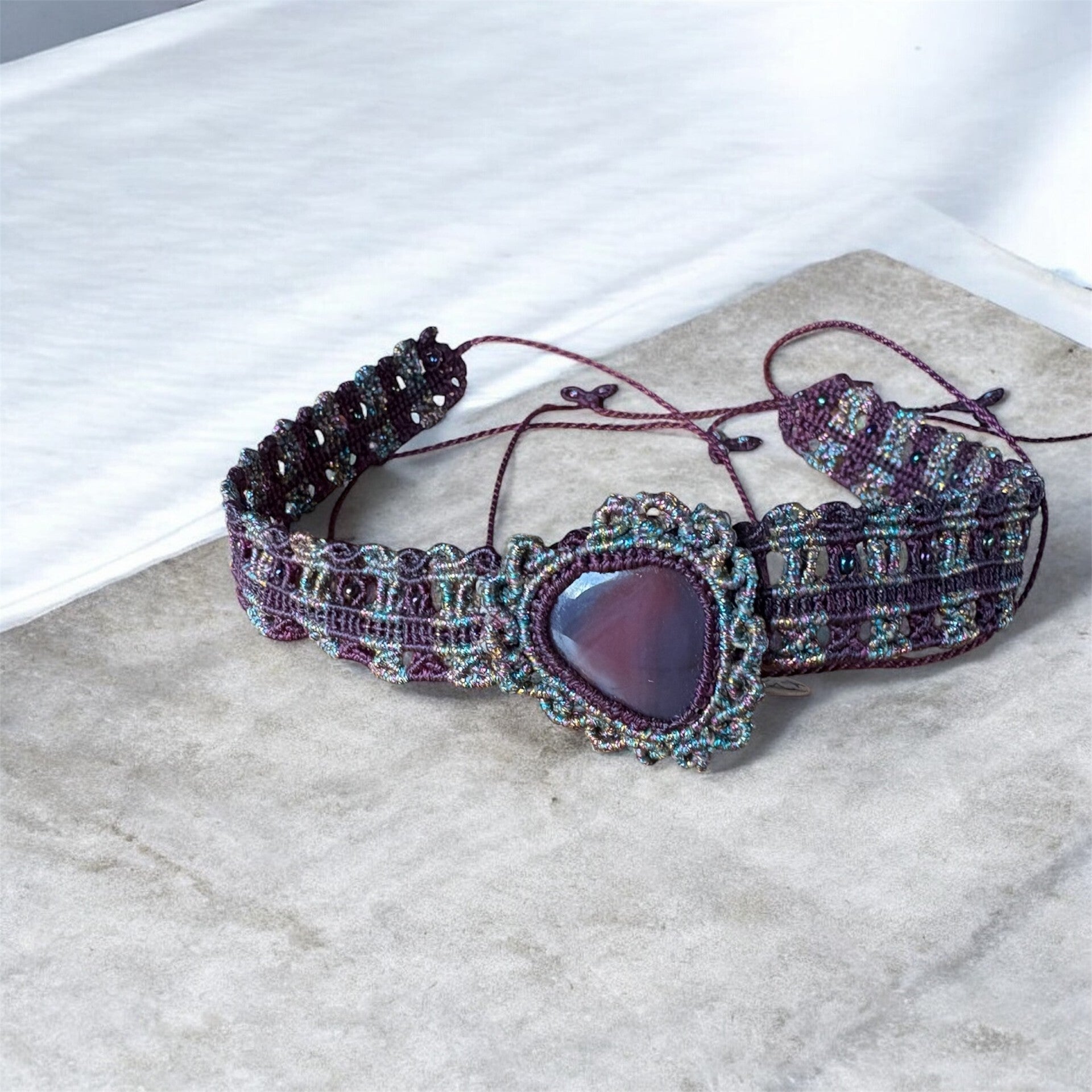 Ketting botswana agaat - choker