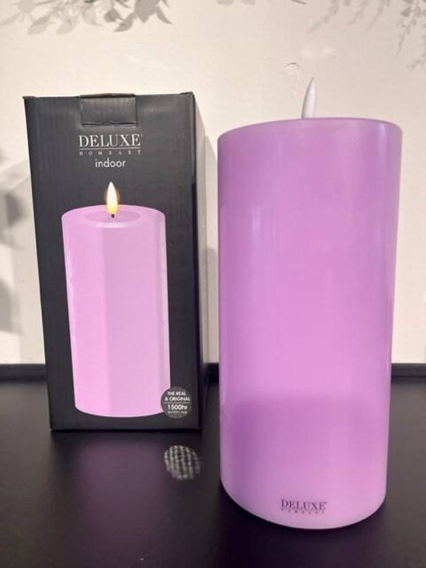 Homeart deluxe ledkaars 10x20 lila