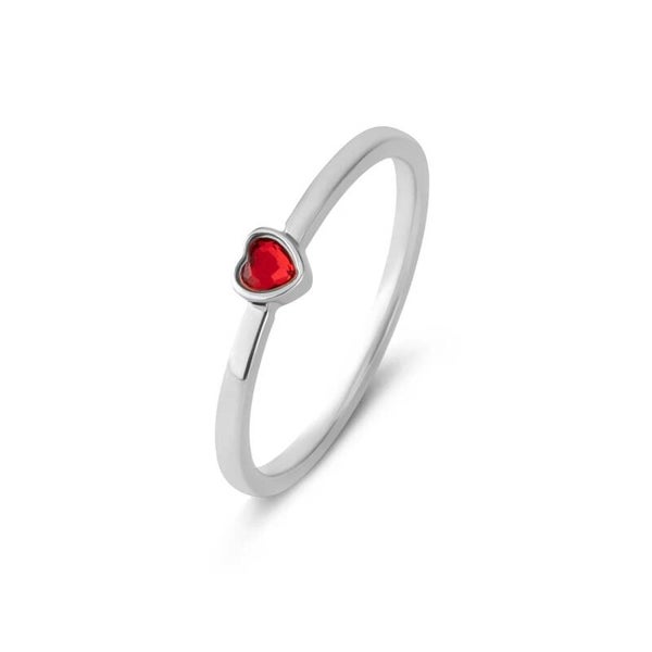 Melano Friends Amour Ring ruby red zilver