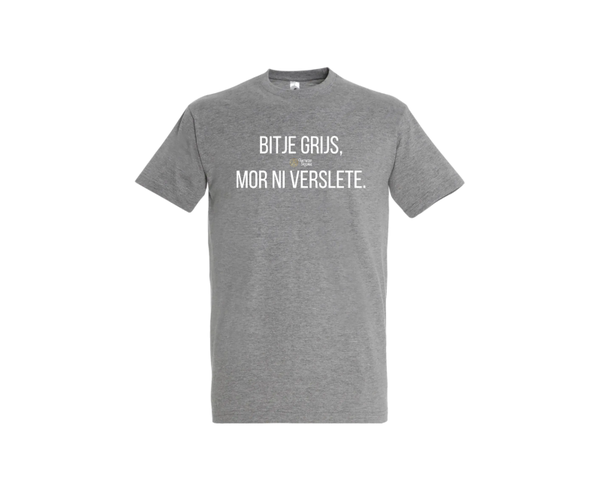 T shirt bitje grijs mor nie versleten