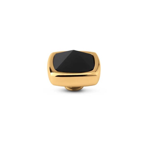 Vivid steentje Boxy CZ Black goud