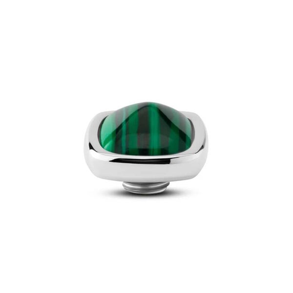 Vivid steentje Boxy Gem Malachite zilver