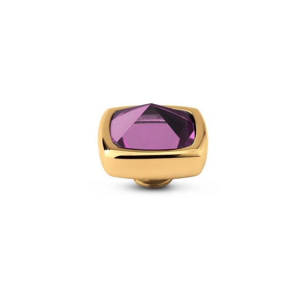 Vivid steentje Boxy CZ Fuchsia goud