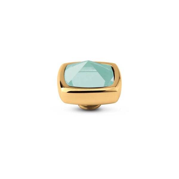 Vivid steentje Boxy CZ Turquoise goud