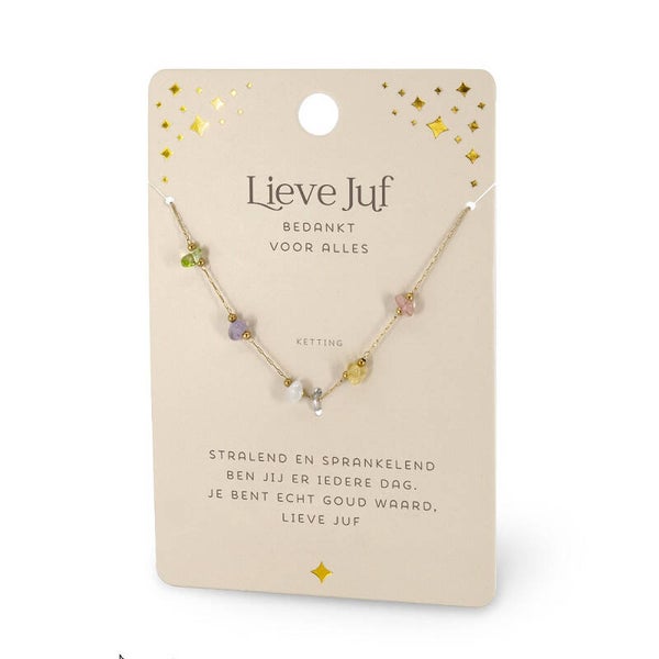 ketting edelstenen juf
