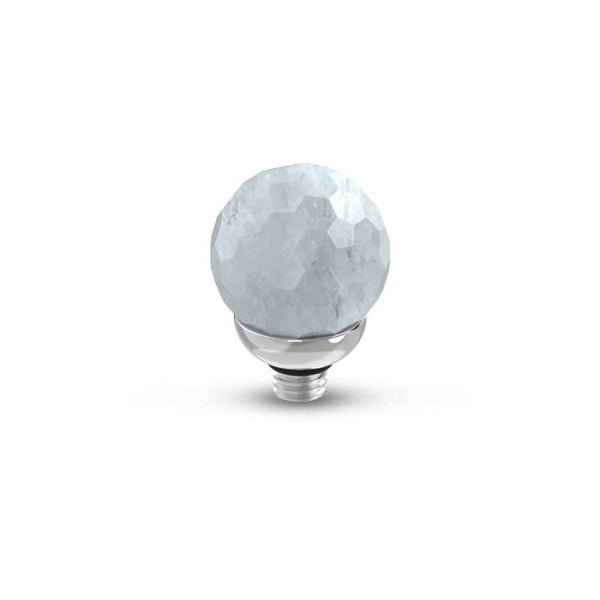 Tw steentje Gemstone Facet Ball White Jade