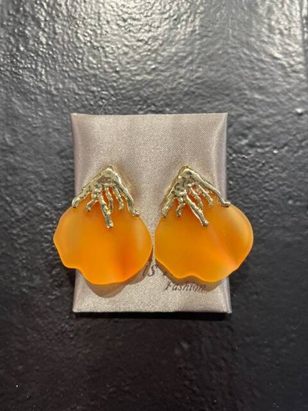 Oorbellen goud groot oranje