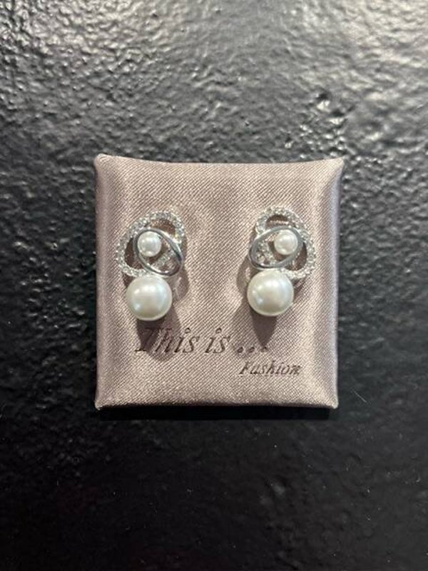 Oorbellen zilver met parels