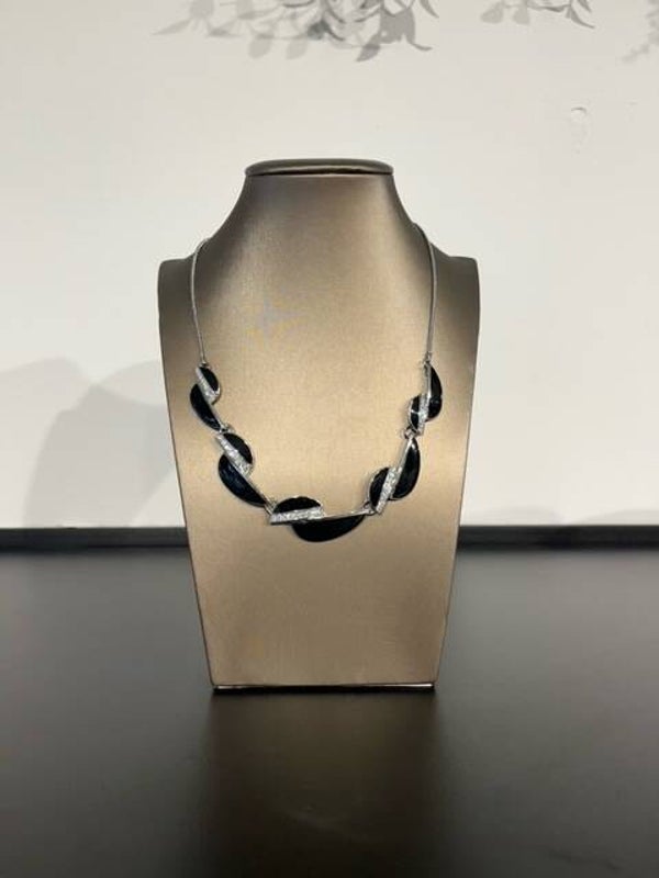 Ketting zilver met zwart