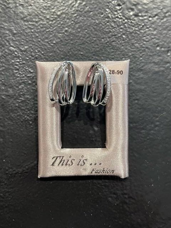 Oorbellen zilver glitter