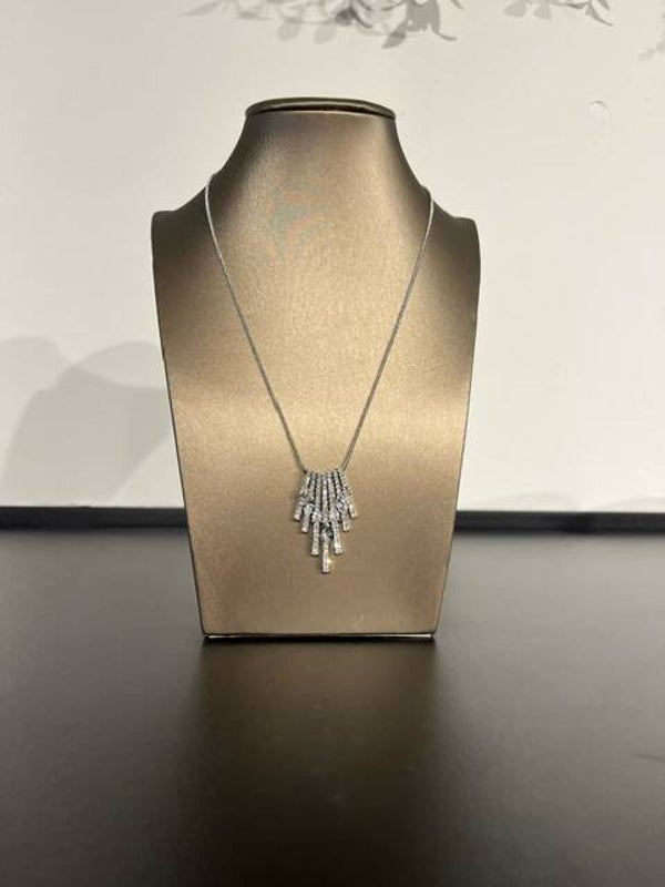 Ketting zilver glitterstaaf