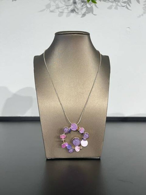 Ketting roos goud met paars